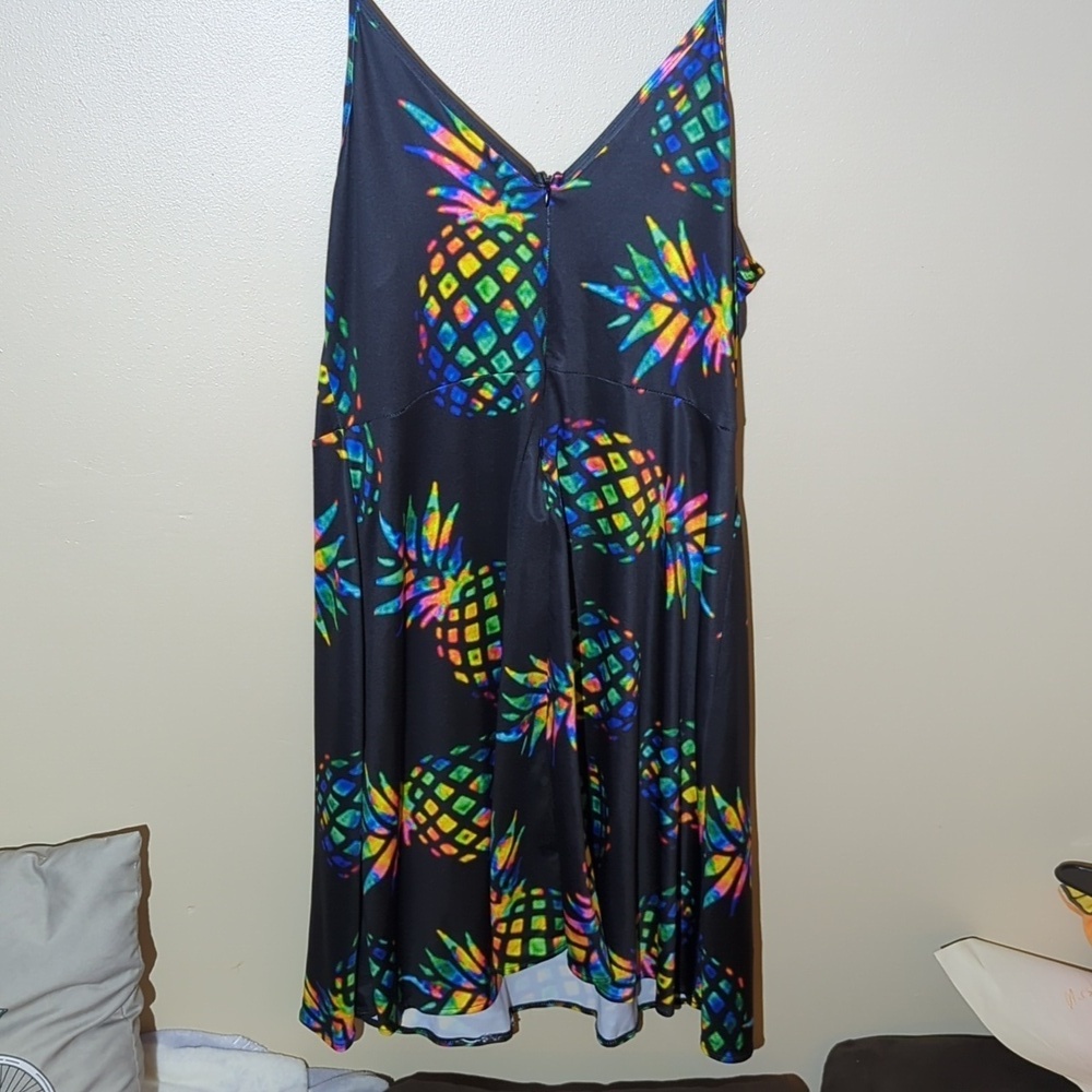Pineapple Dress, Size XL, Black And Multi Color Pineapple - Picture 4 of 7